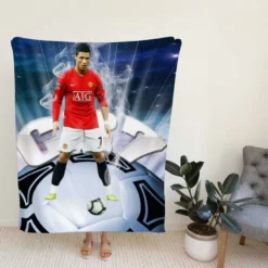 Manchester United Football Player Cristiano Ronaldo Fleece Blanket