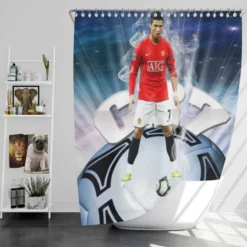 Manchester United Football Player Cristiano Ronaldo Shower Curtain