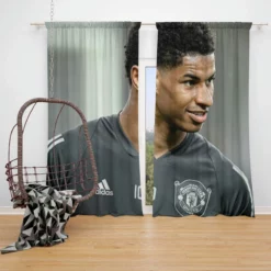 Manchester United Footballer Marcus Rashford Window Curtain