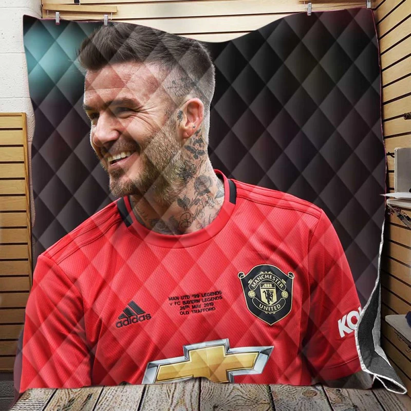 Manchester United Player David Beckham Quilt Blanket