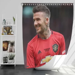 Manchester United Player David Beckham Shower Curtain