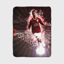 Manchester United Young Cristiano Ronaldo Fleece Blanket 1