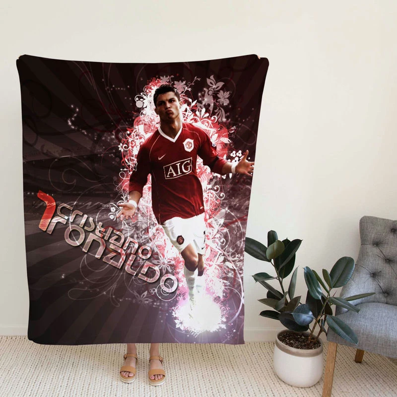 Manchester United Young Cristiano Ronaldo Fleece Blanket