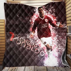 Manchester United Young Cristiano Ronaldo Quilt Blanket