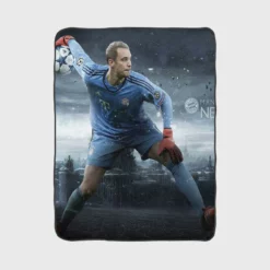 Manuel Neuer Powerful German Football Player Fleece Blanket 1