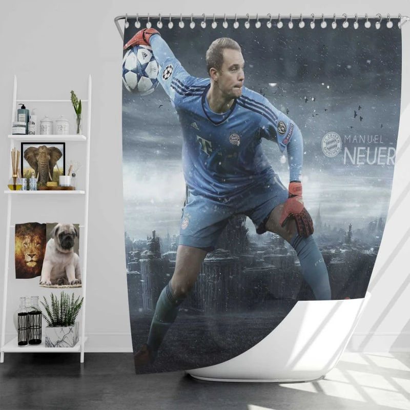 Manuel Neuer Powerful German Football Player Shower Curtain