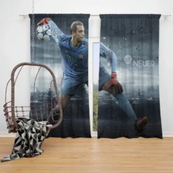 Manuel Neuer Powerful German Football Player Window Curtain