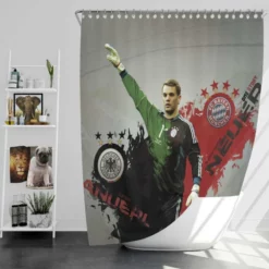 Manuel Neuer Professional German Football Player Shower Curtain