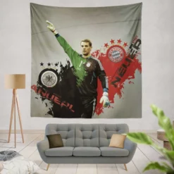 Manuel Neuer Professional German Football Player Tapestry