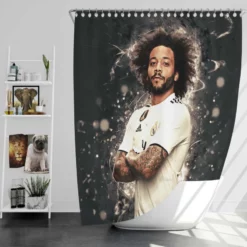 Marcelo  Copa del Rey Real Madrid Shower Curtain