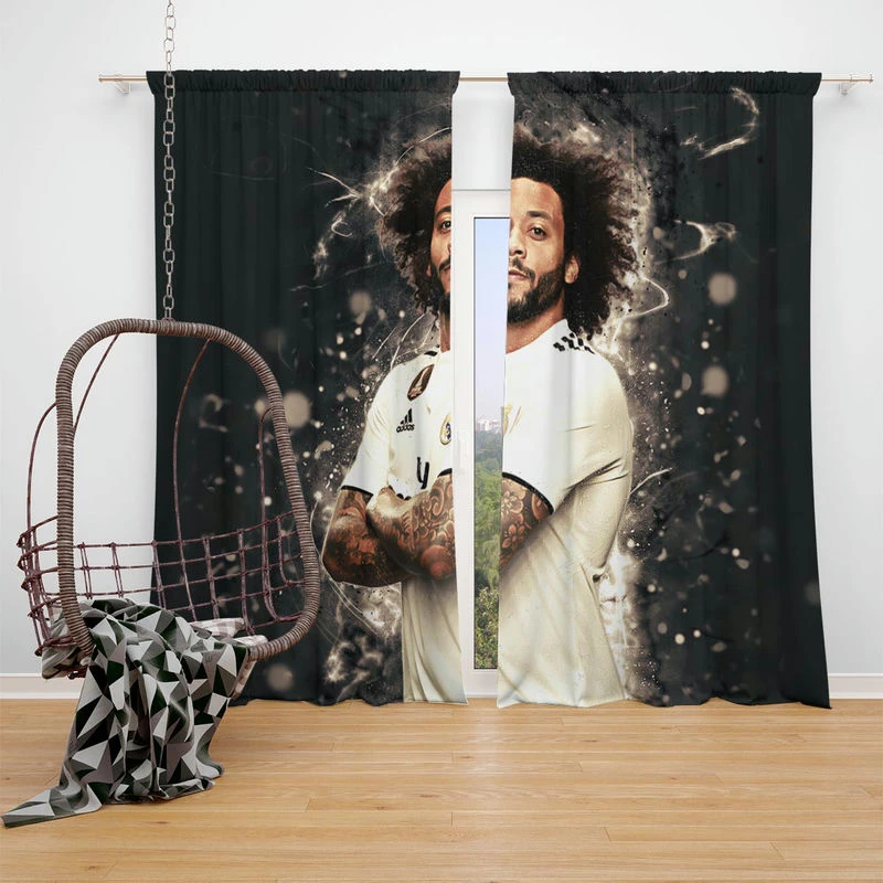 Marcelo  Copa del Rey Real Madrid Window Curtain