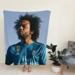 Marcelo Vieira Competitive Football Player Fleece Blanket