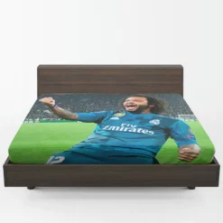 Marcelo Vieira Determined Madrid Footballer Player Fitted Sheet 1