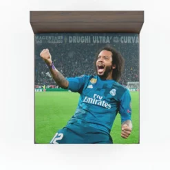Marcelo Vieira Determined Madrid Footballer Player Fitted Sheet