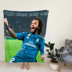 Marcelo Vieira Determined Madrid Footballer Player Fleece Blanket