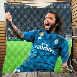 Marcelo Vieira Determined Madrid Footballer Player Quilt Blanket