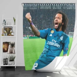 Marcelo Vieira Determined Madrid Footballer Player Shower Curtain