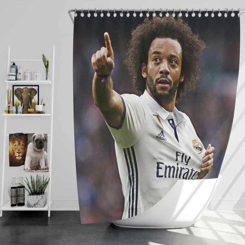 Marcelo Vieira European Cup Football Player Shower Curtain