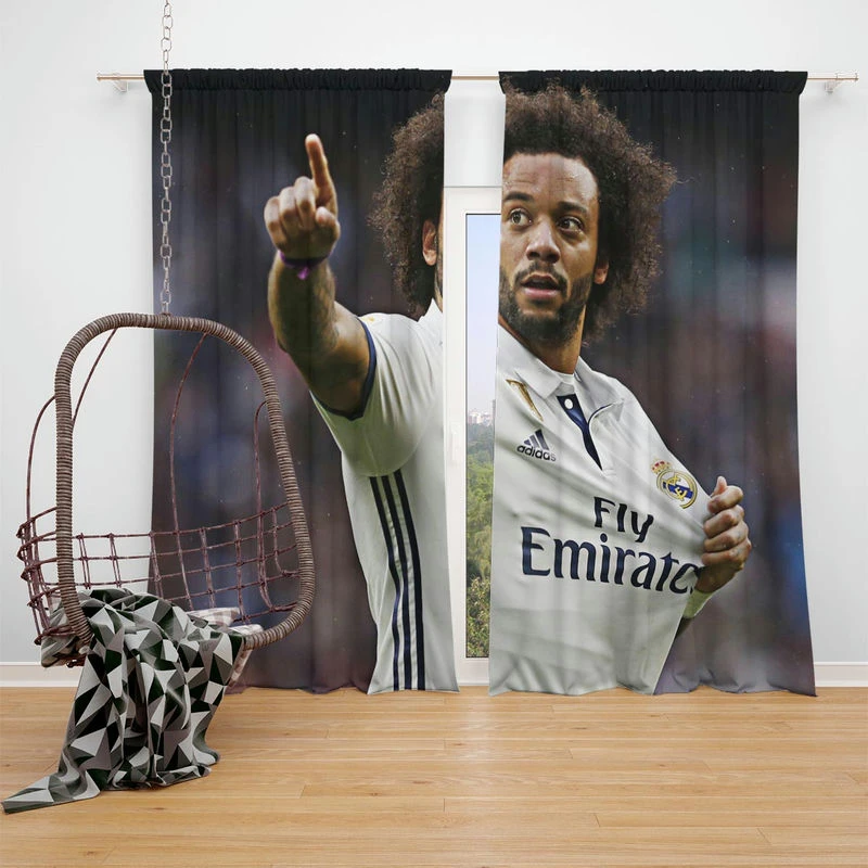 Marcelo Vieira European Cup Football Player Window Curtain