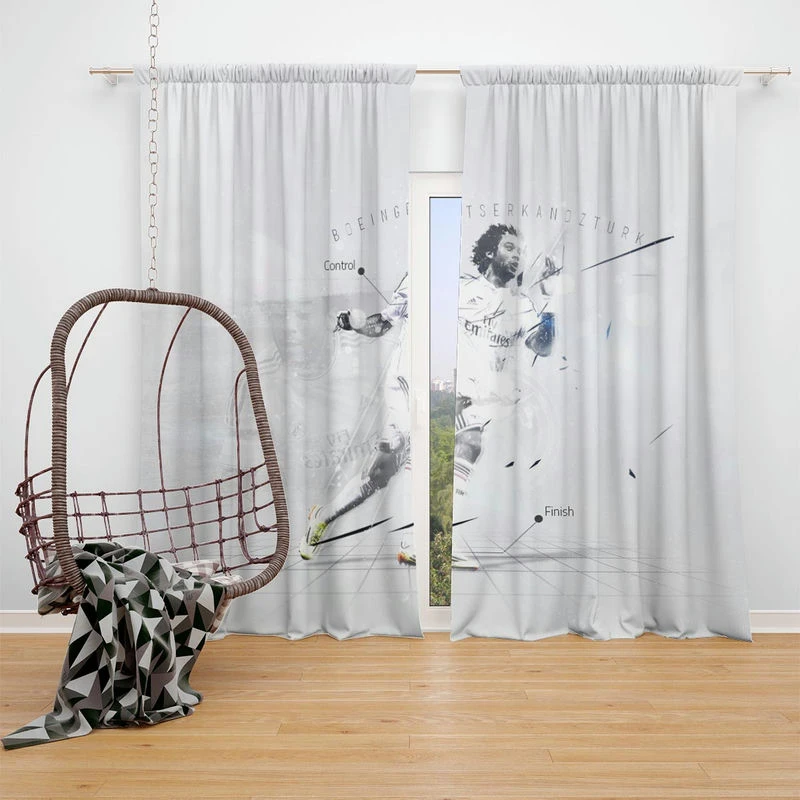 Marcelo Vieira Rapid Football Player Window Curtain