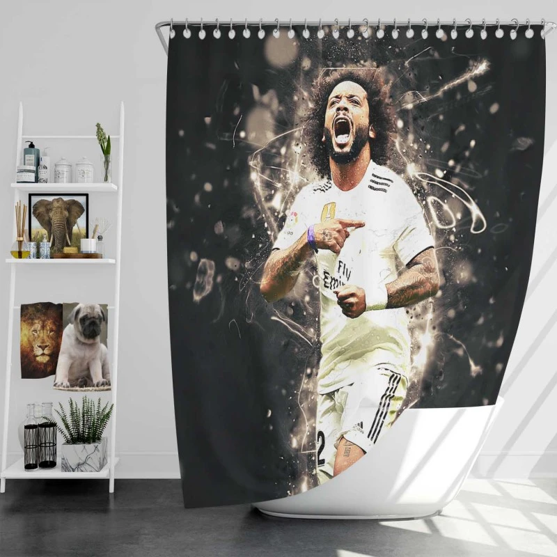 Marcelo Vieira Real Madrid Sports Player Shower Curtain