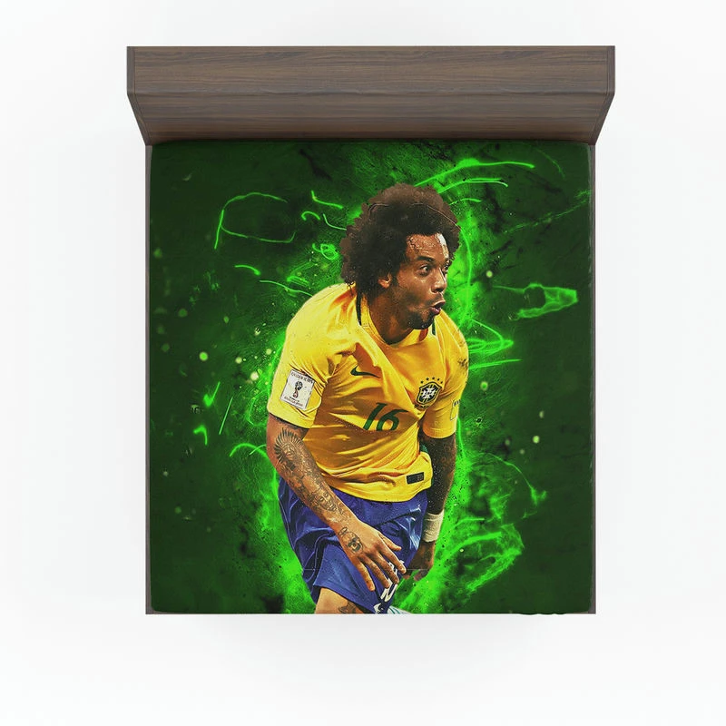 Marcelo Vieira da Silva Junior Brazilian Sports Player Fitted Sheet