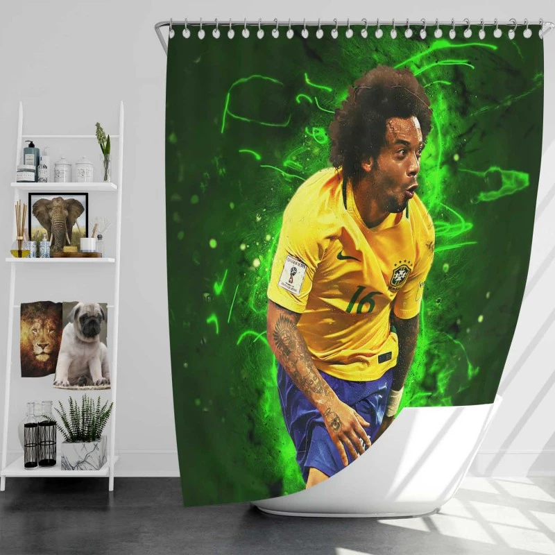 Marcelo Vieira da Silva Junior Brazilian Sports Player Shower Curtain