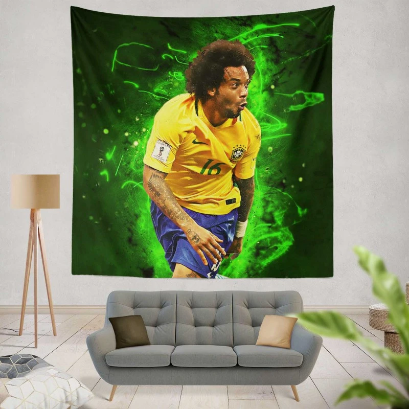 Marcelo Vieira da Silva Junior Brazilian Sports Player Tapestry