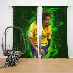 Marcelo Vieira da Silva Junior Brazilian Sports Player Window Curtain