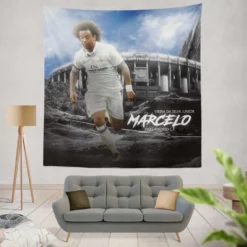 Marcelo Vieira da Silva Junior La Liga Soccer Player Tapestry