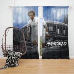 Marcelo Vieira da Silva Junior La Liga Soccer Player Window Curtain