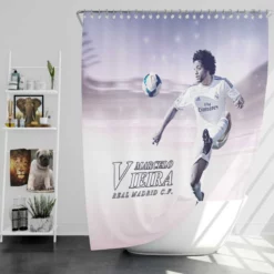 Marcelo Vieira da Silva Junior Soccer Player Shower Curtain