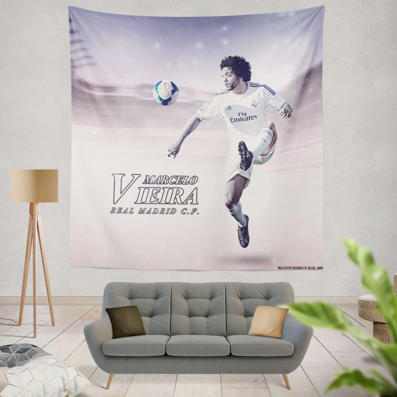 Marcelo Vieira da Silva Junior Soccer Player Tapestry