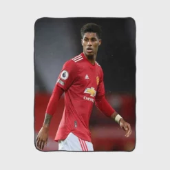 Marcus Rashford Celebrated FA Cup Football Player Fleece Blanket 1