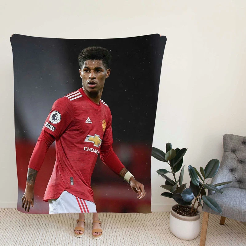 Marcus Rashford Celebrated FA Cup Football Player Fleece Blanket