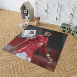 Marcus Rashford Celebrated FA Cup Football Player Rug 1