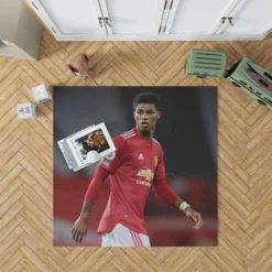 Marcus Rashford Celebrated FA Cup Football Player Rug