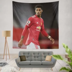 Marcus Rashford Celebrated FA Cup Football Player Tapestry