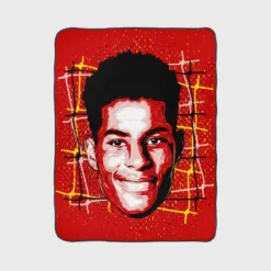 Marcus Rashford Committed Sports Player Fleece Blanket 1