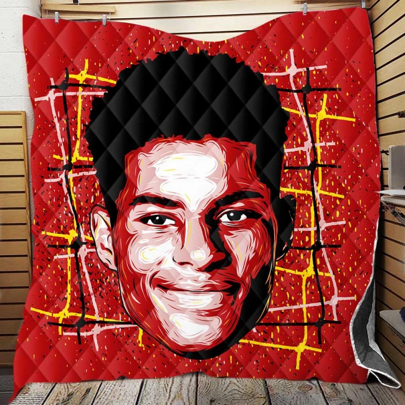 Marcus Rashford Committed Sports Player Quilt Blanket