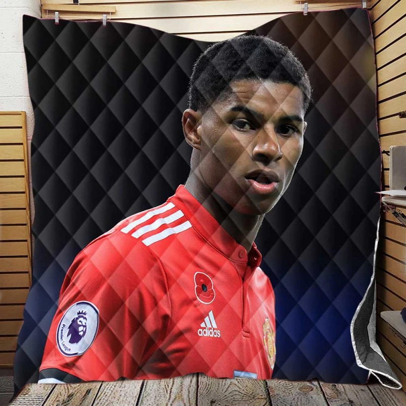 Marcus Rashford Confident United Sports Player Quilt Blanket