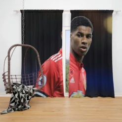 Marcus Rashford Confident United Sports Player Window Curtain