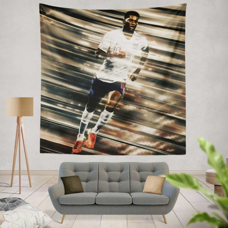 Marcus Rashford English Football Player Tapestry