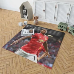 Marcus Rashford Intercontinental Cup Soccer Player Rug 1