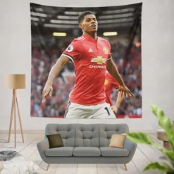Marcus Rashford Intercontinental Cup Soccer Player Tapestry