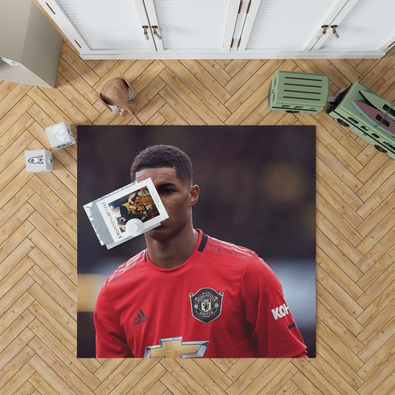 Marcus Rashford Premier League Soccer Player Rug