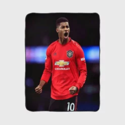 Marcus Rashford Sportive Football Player Fleece Blanket 1