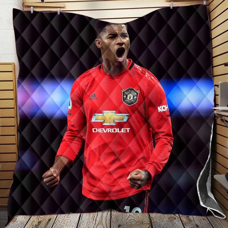 Marcus Rashford Sportive Football Player Quilt Blanket