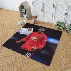 Marcus Rashford Sportive Football Player Rug 1