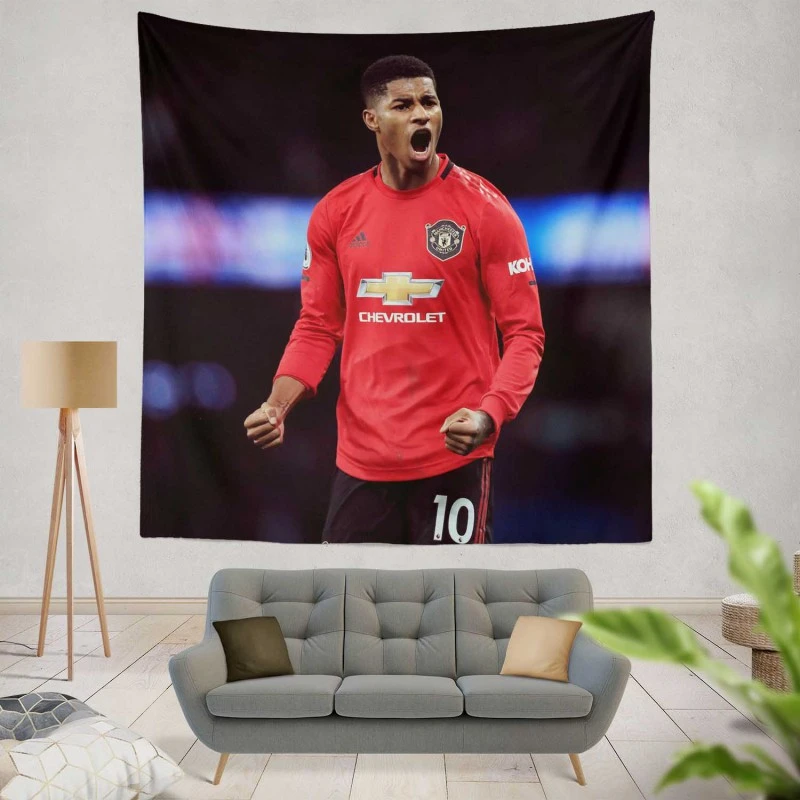 Marcus Rashford Sportive Football Player Tapestry